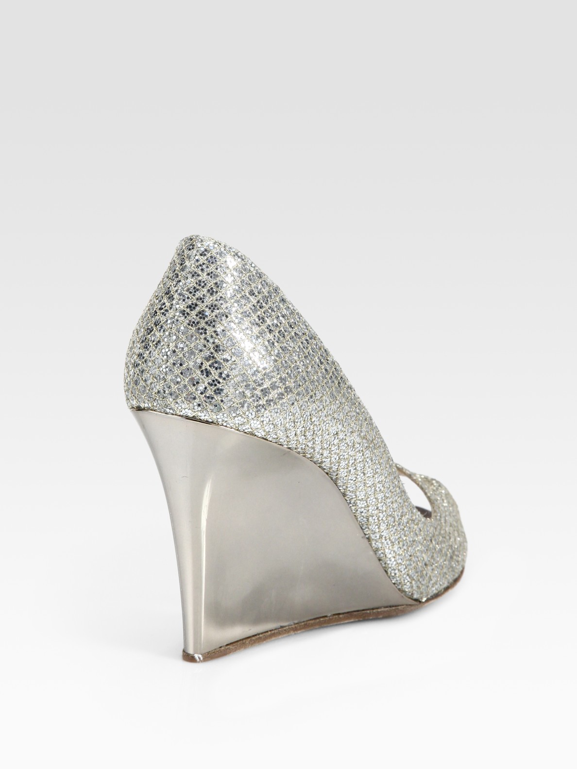 glitter wedge shoes