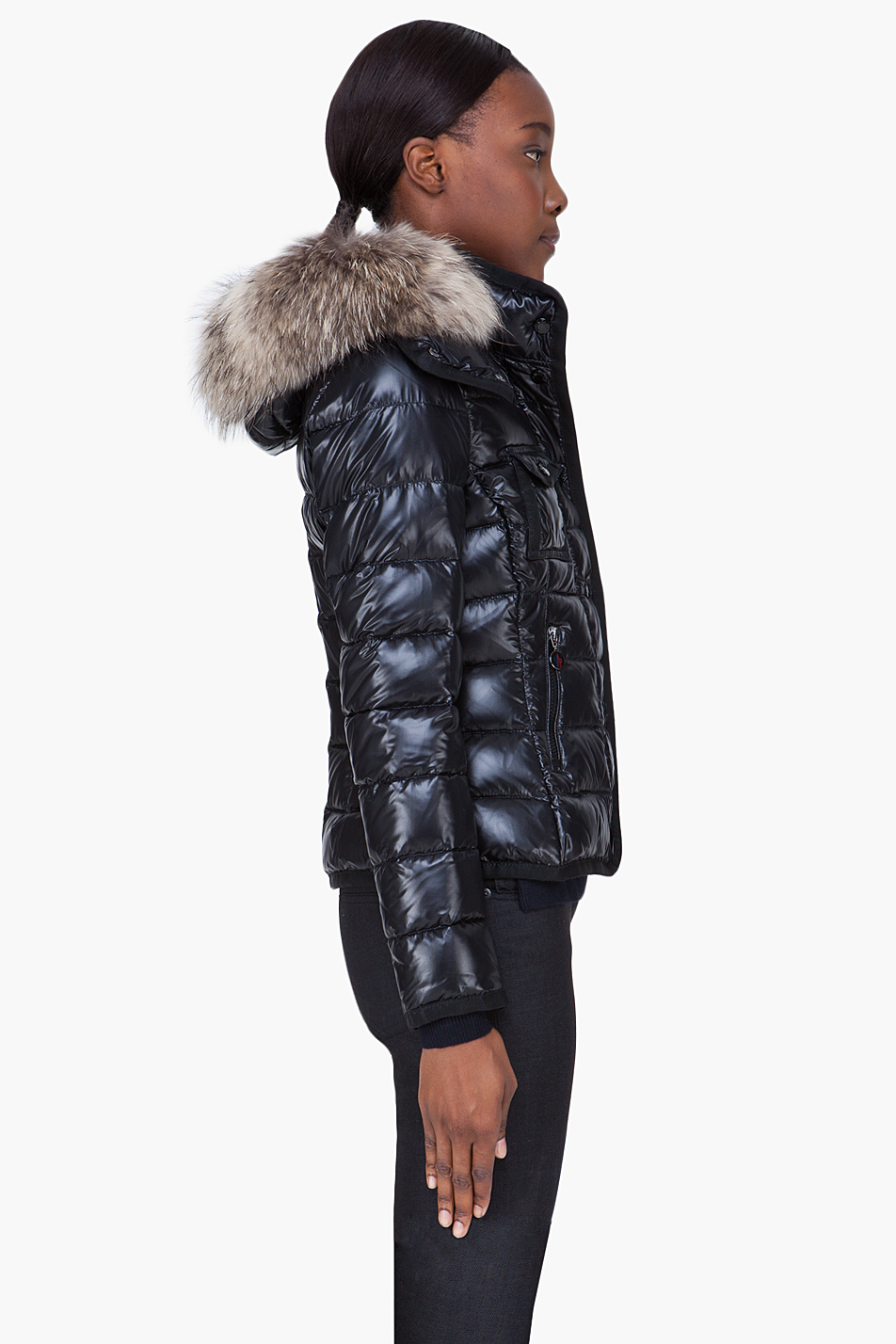 Black Raccoon Fur Hood Armoise Jacket 