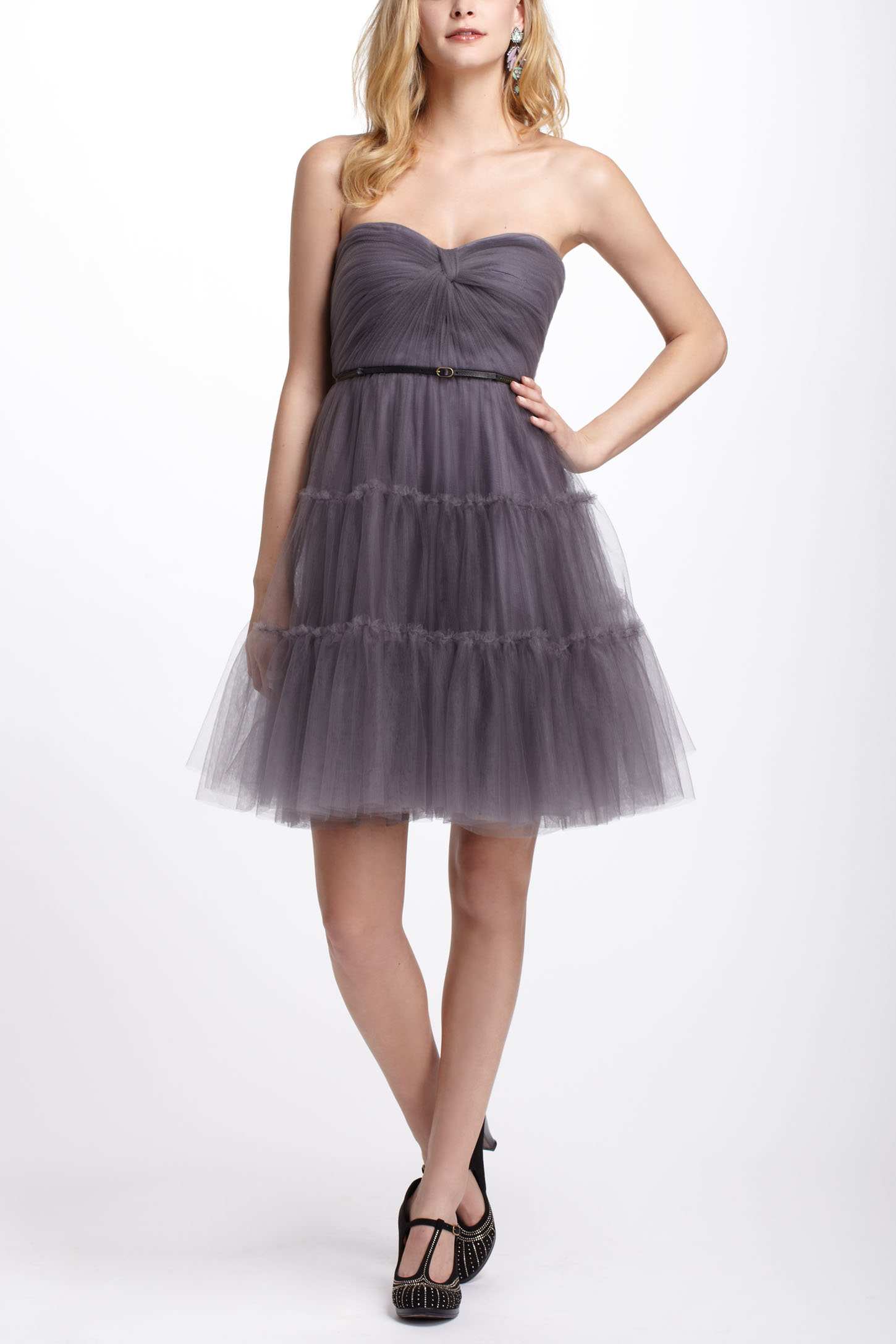 Lyst Anthropologie Pleated Tulle Dress in Purple