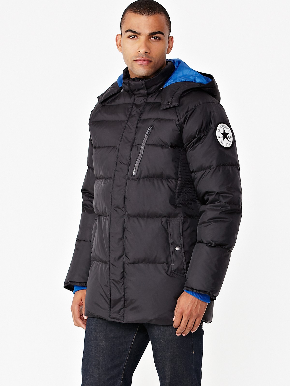 Converse Mens Soft Poly Down Coat in Black for Men | Lyst