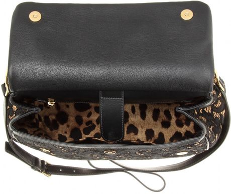 Dolce & Gabbana Lace Overlay Handbag in Black | Lyst