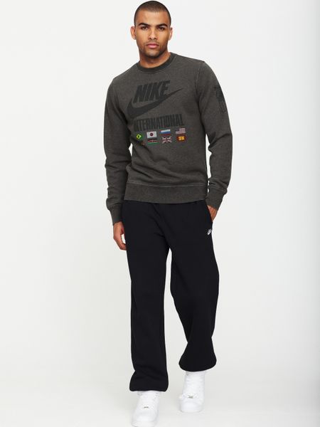 Nike Crew Neck Sweater in Gray for Men (black) | Lyst