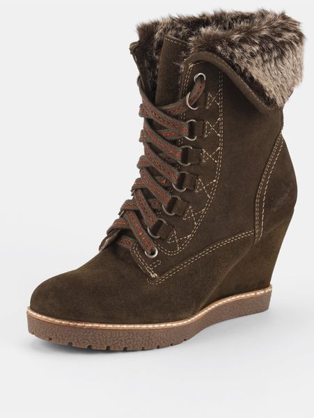 Wrangler Wrangler Wiggy Suede Lace Up Wedge Boots in Brown (dark_brown ...