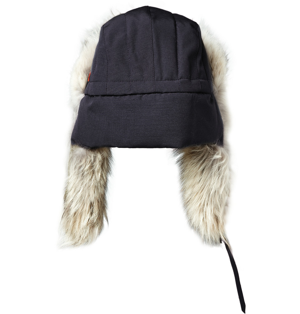 Canada Goose Aviator Coyote-Trimmed Trapper Hat in Blue for Men - Lyst
