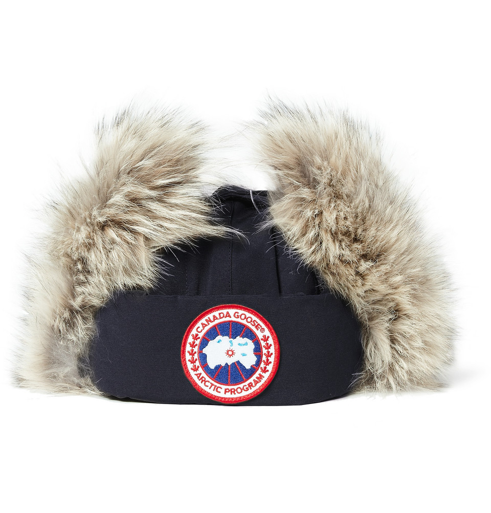 Canada Goose Aviator Coyote-Trimmed Trapper Hat in Blue for Men - Lyst