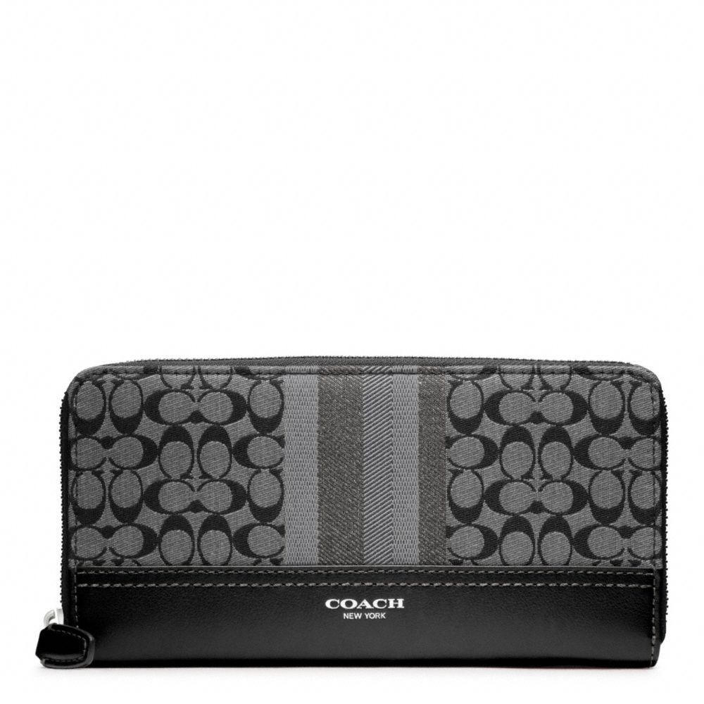 Coach Legacy Signature Stripe Accordion Wallet in Gray | Lyst