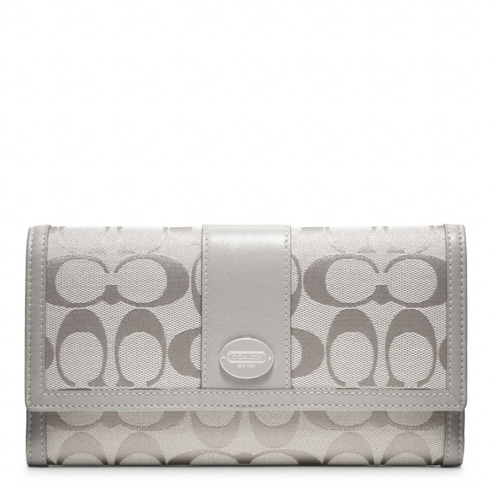 COACH Legacy Signature Checkbook Wallet in Silver/Grey (Gray) - Lyst