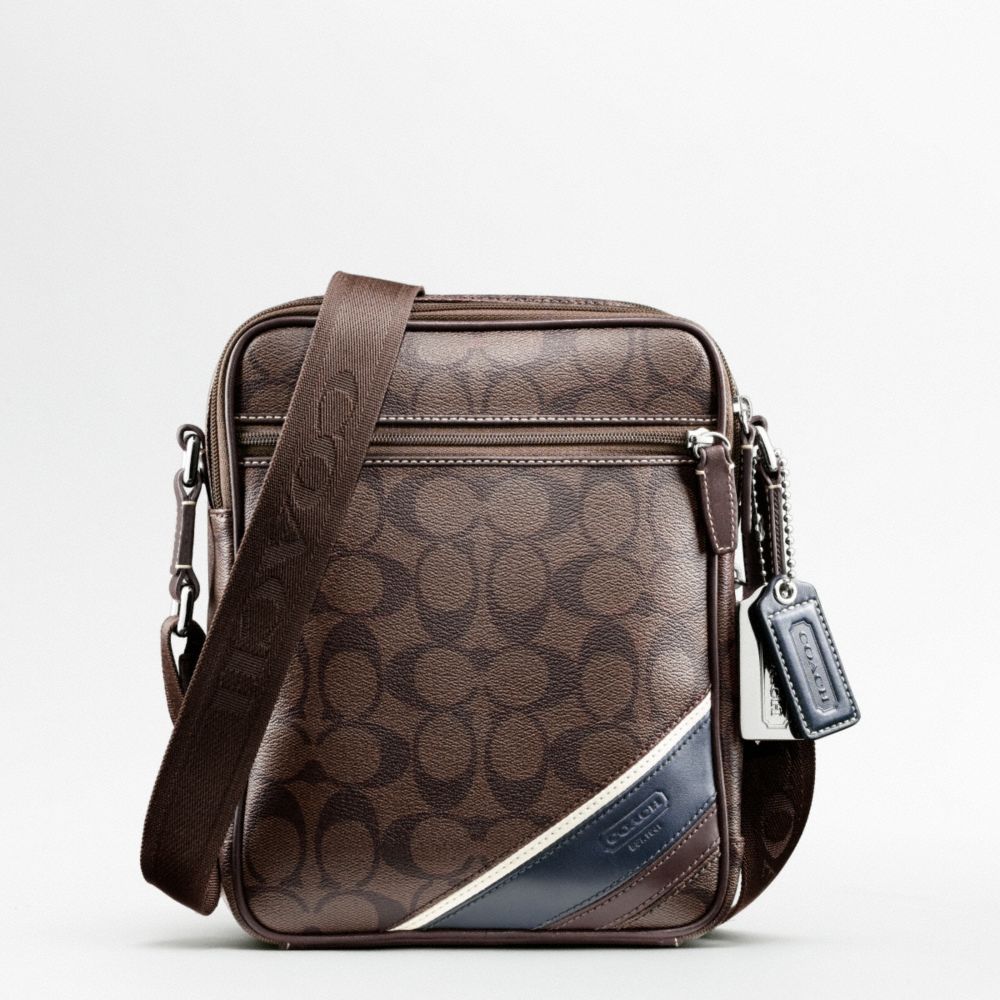 COACH Heritage Stripe Flight Bag in Brown for Men | Lyst