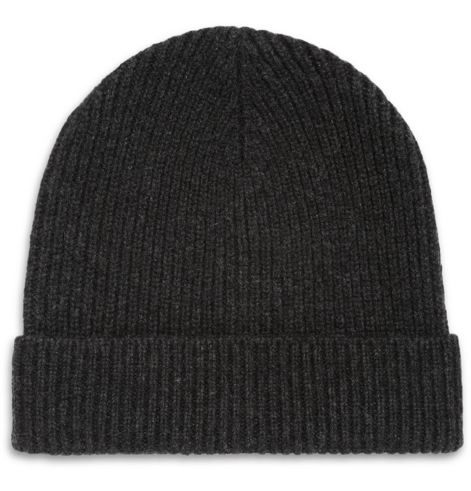 J.Crew Ribbed Cashmere Beanie Hat in Gray for Men - Lyst