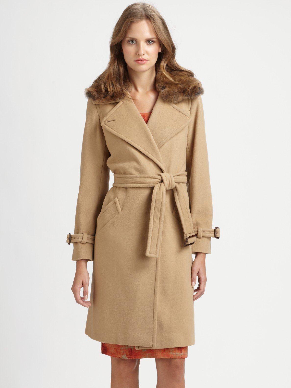 Lyst - Weekend By Maxmara Virgin Wool cashmere Trench coat in Natural