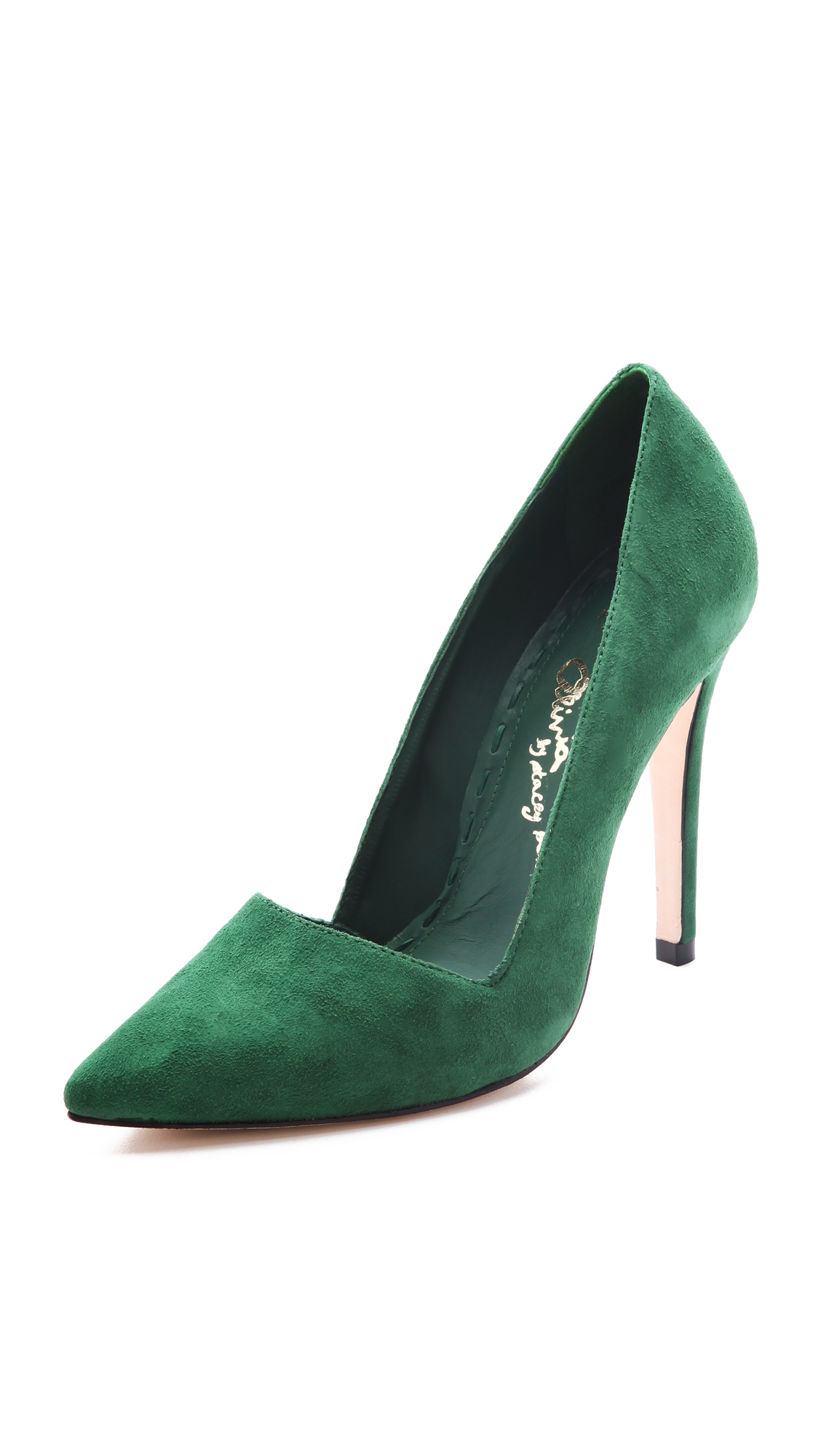 Lyst - Alice + olivia Dina Suede Pumps in Green