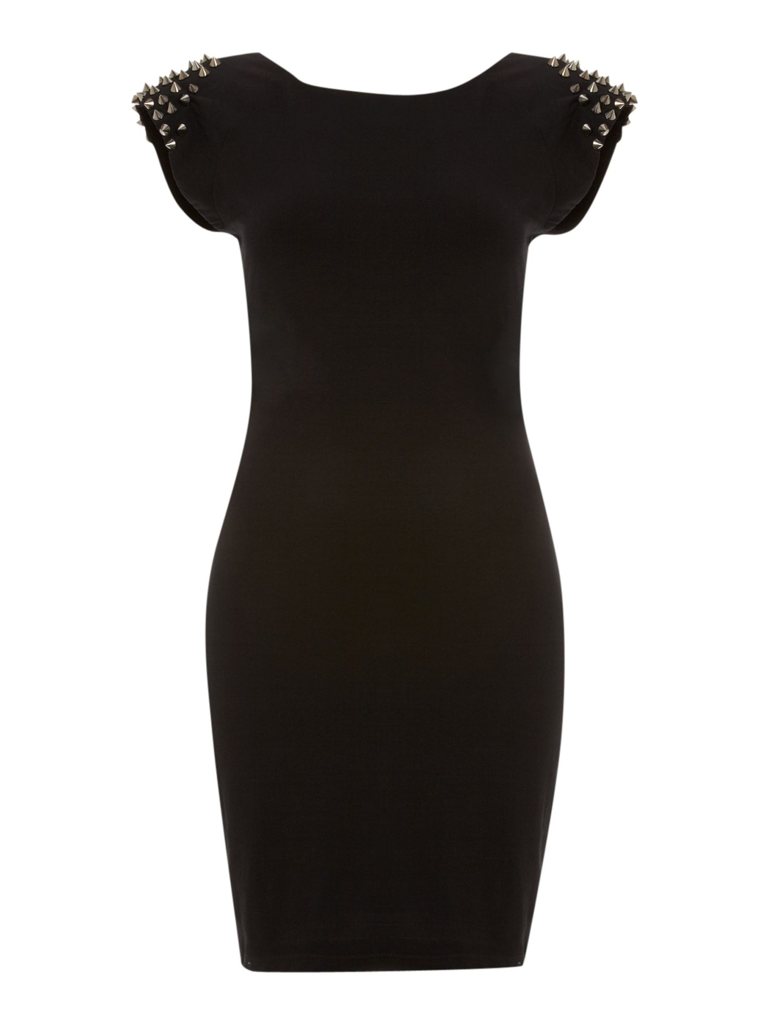 Ax Paris Studded Bodycon Dress in Black | Lyst