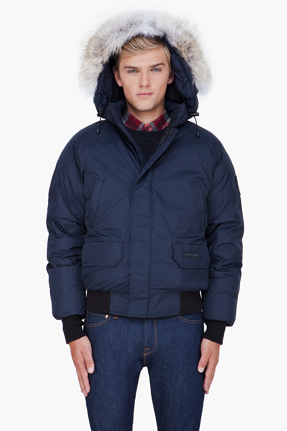 Navy blue canada goose bomber Clearance