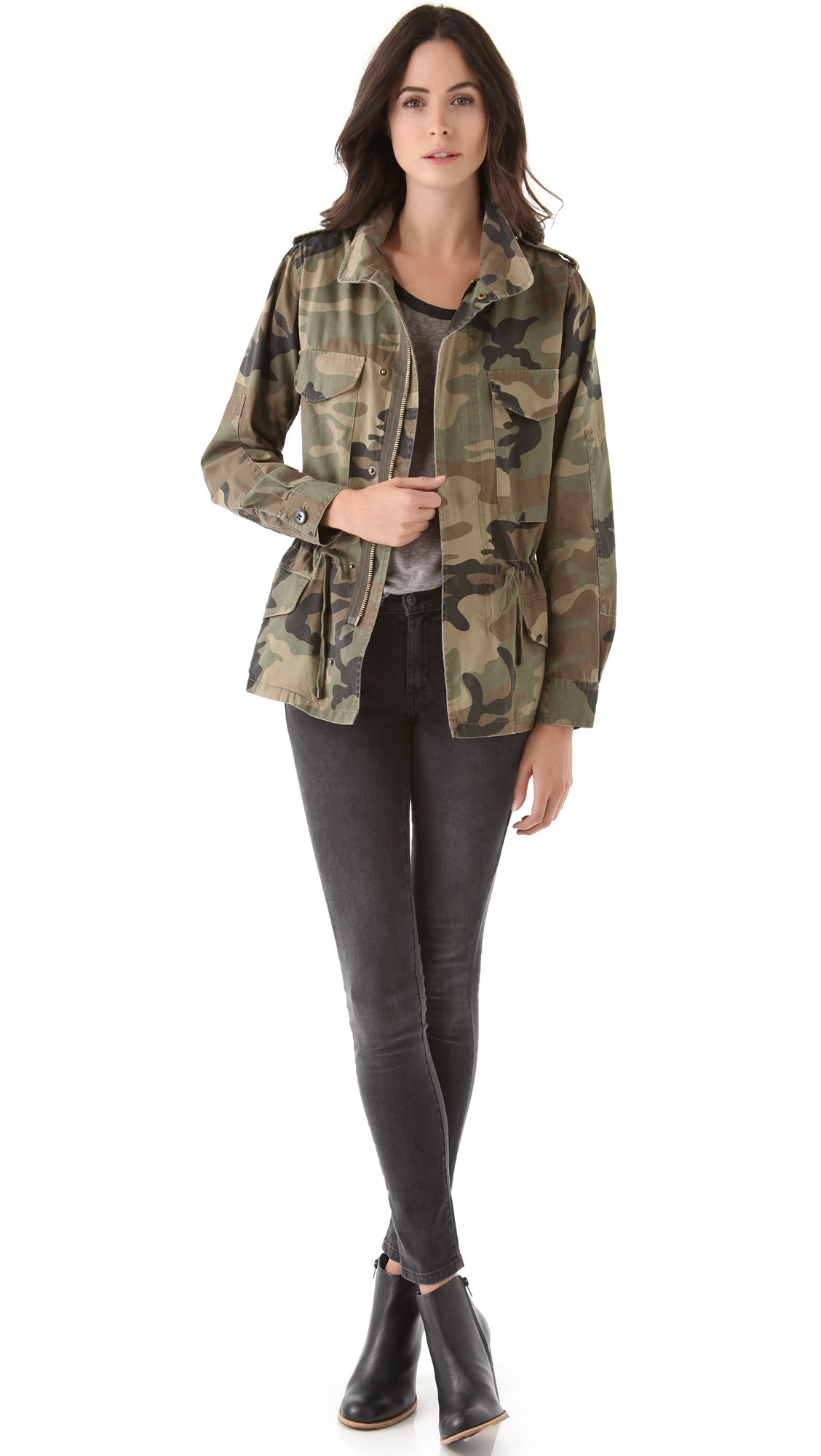 embellished camo jacket