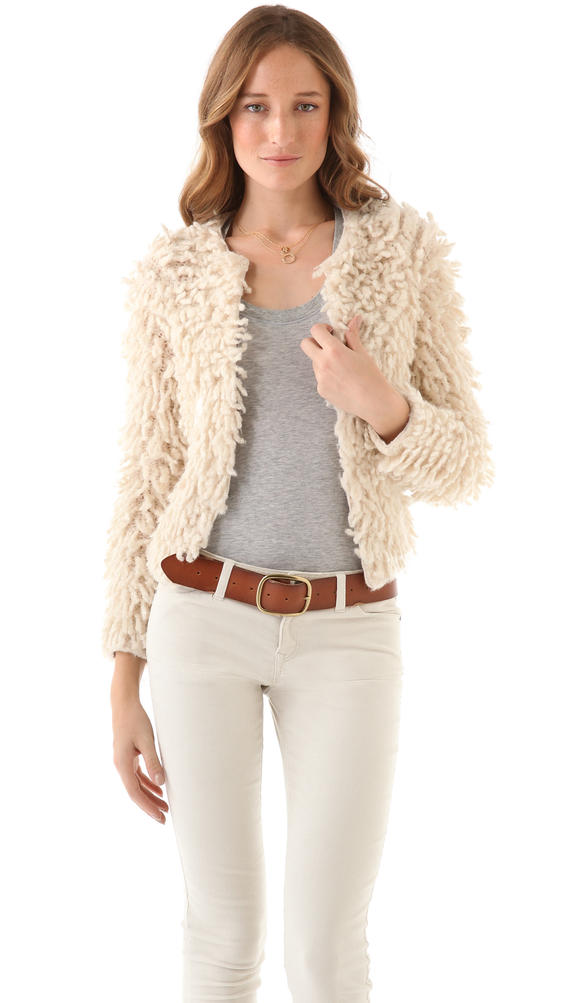Lyst - Club monaco Carla Sweater Jacket in Natural
