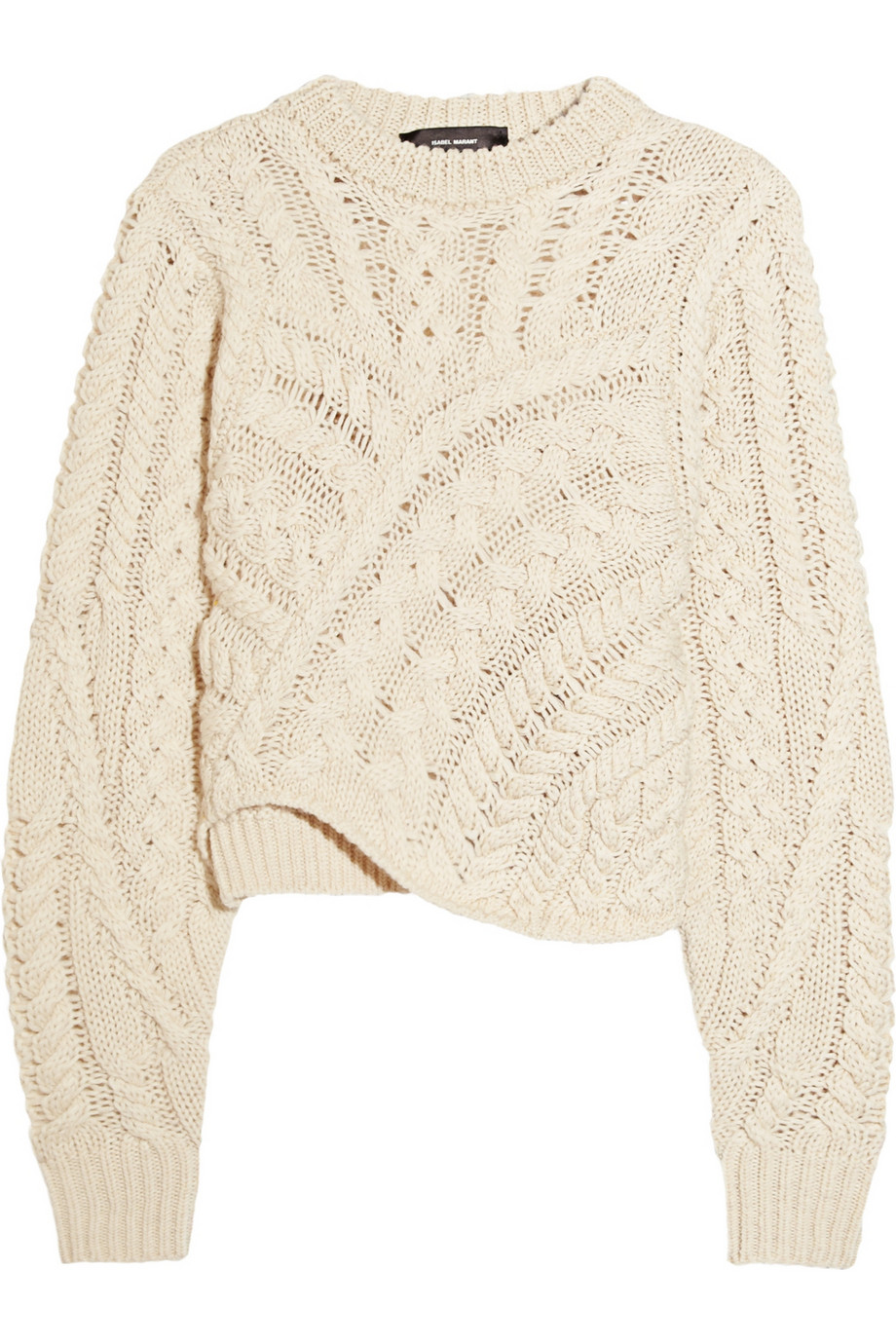 Isabel Marant Versus Cableknit Wool Sweater in Cream (Natural) - Lyst