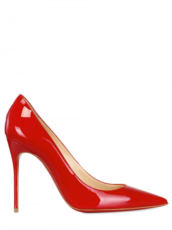 Christian Louboutin 100mm Decollete 554 Patent Pointy Pumps in Red - Lyst