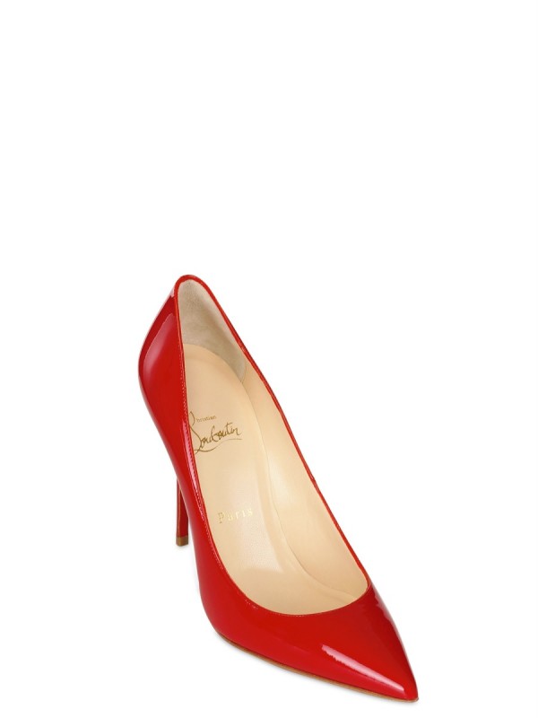 Christian louboutin 100mm Decollete 554 Patent Pointy Pumps in Red | Lyst