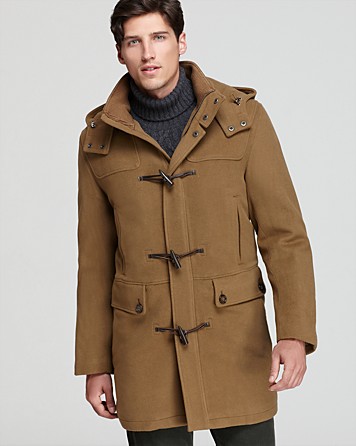 detachable duffle hood coat haan cole wool italian brown camel