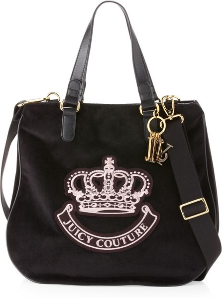 Juicy Couture Victoria Velour Tote Bag Black in Black | Lyst