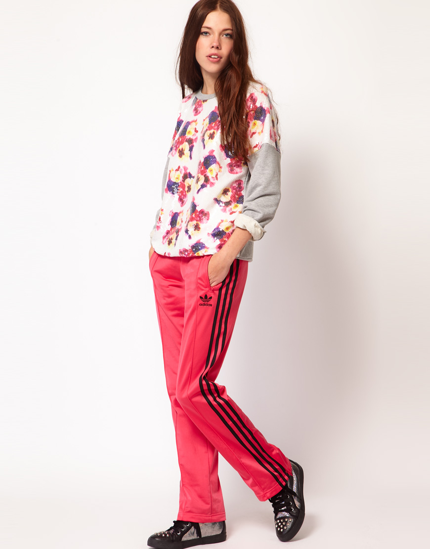 adidas Firebird Track Pant in Pink | Lyst
