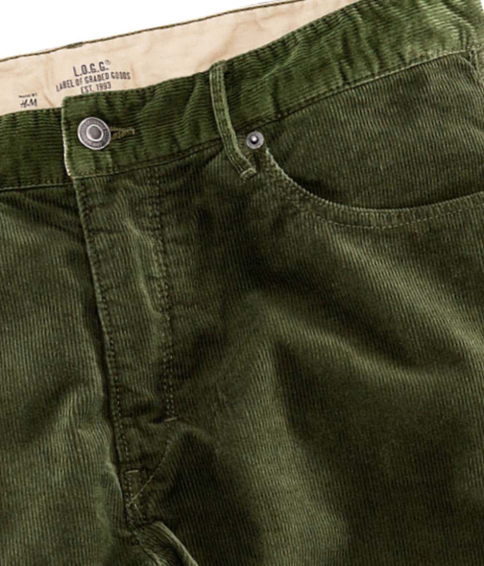 H&M Corduroy Trousers in Green for Men - Lyst