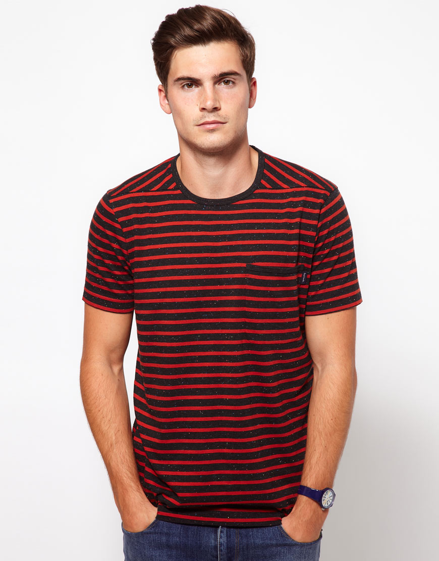 images Red And Black Striped T Shirt Mens breton stripe fleck tshirt