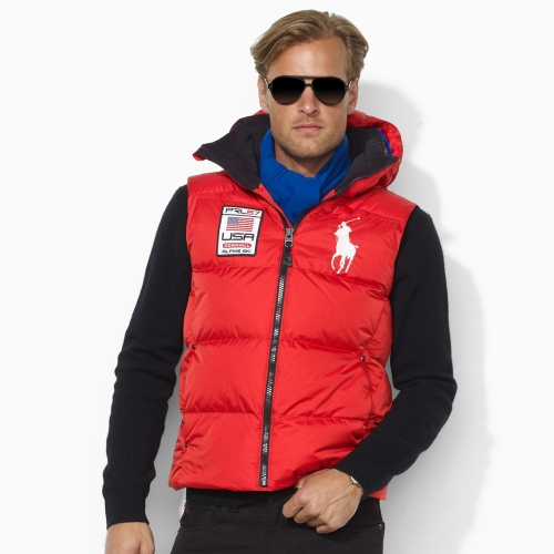 Polo Ralph Lauren Big Pony Down Vest in f1 Red (Red) for Men | Lyst