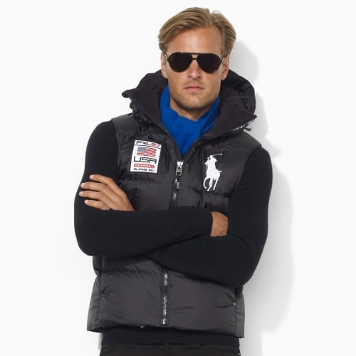 Polo Ralph Lauren Big Pony Down Vest in Black for Men | Lyst