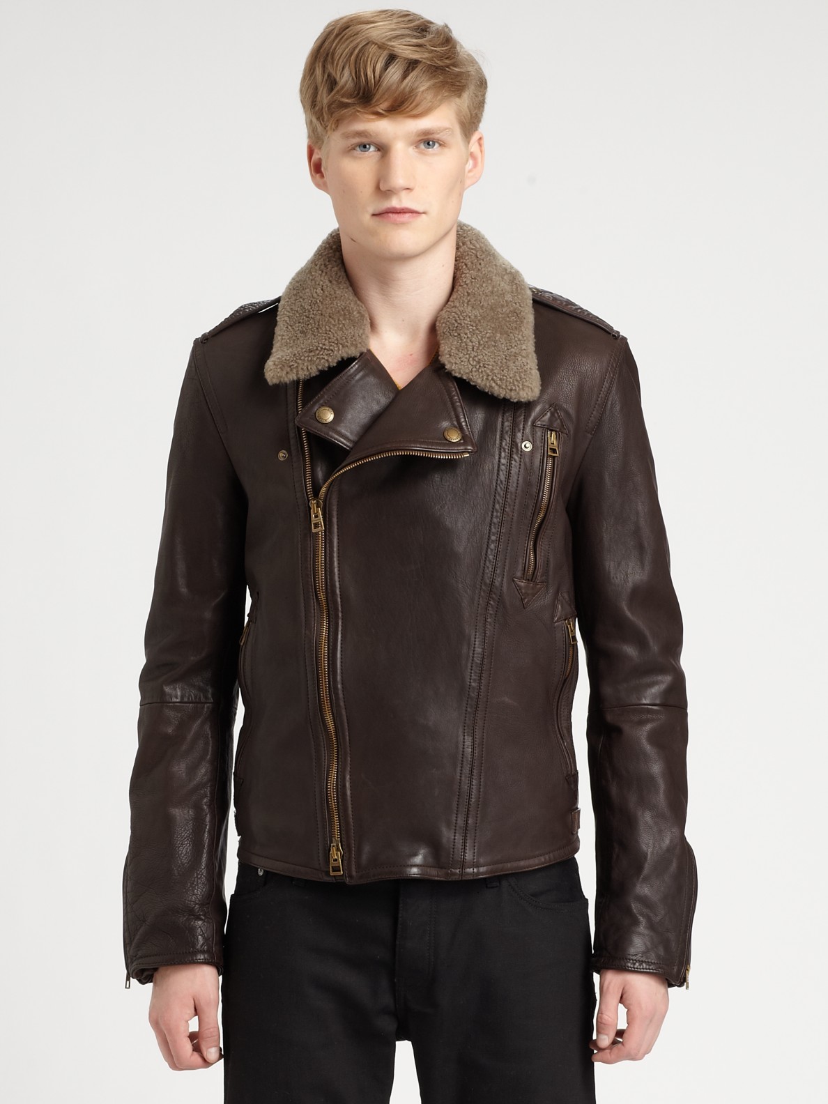 Lyst - Burberry brit Leather Jacket in Brown for Men