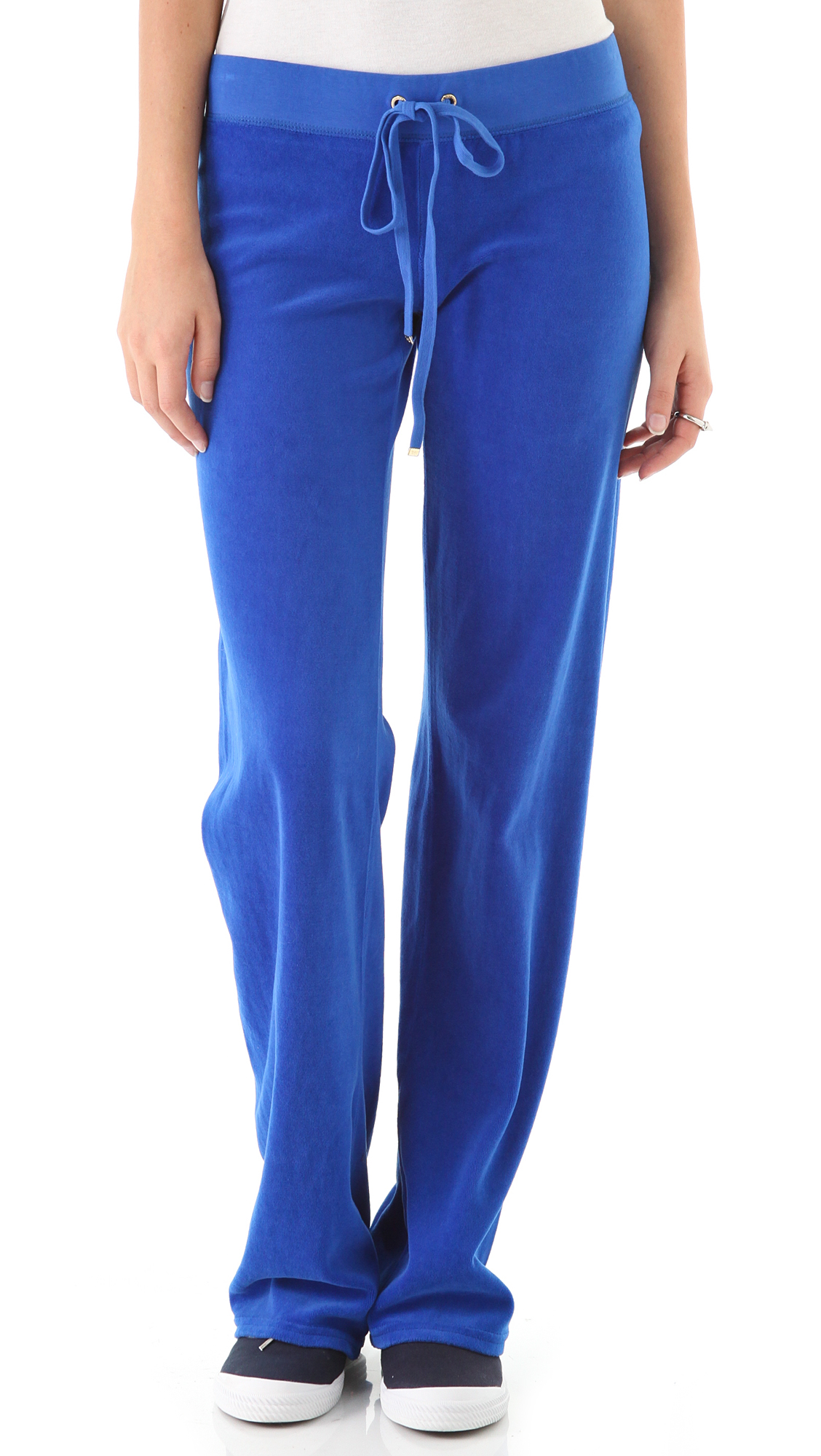Juicy Couture Original Wide Leg Velour Pants in Blue - Lyst