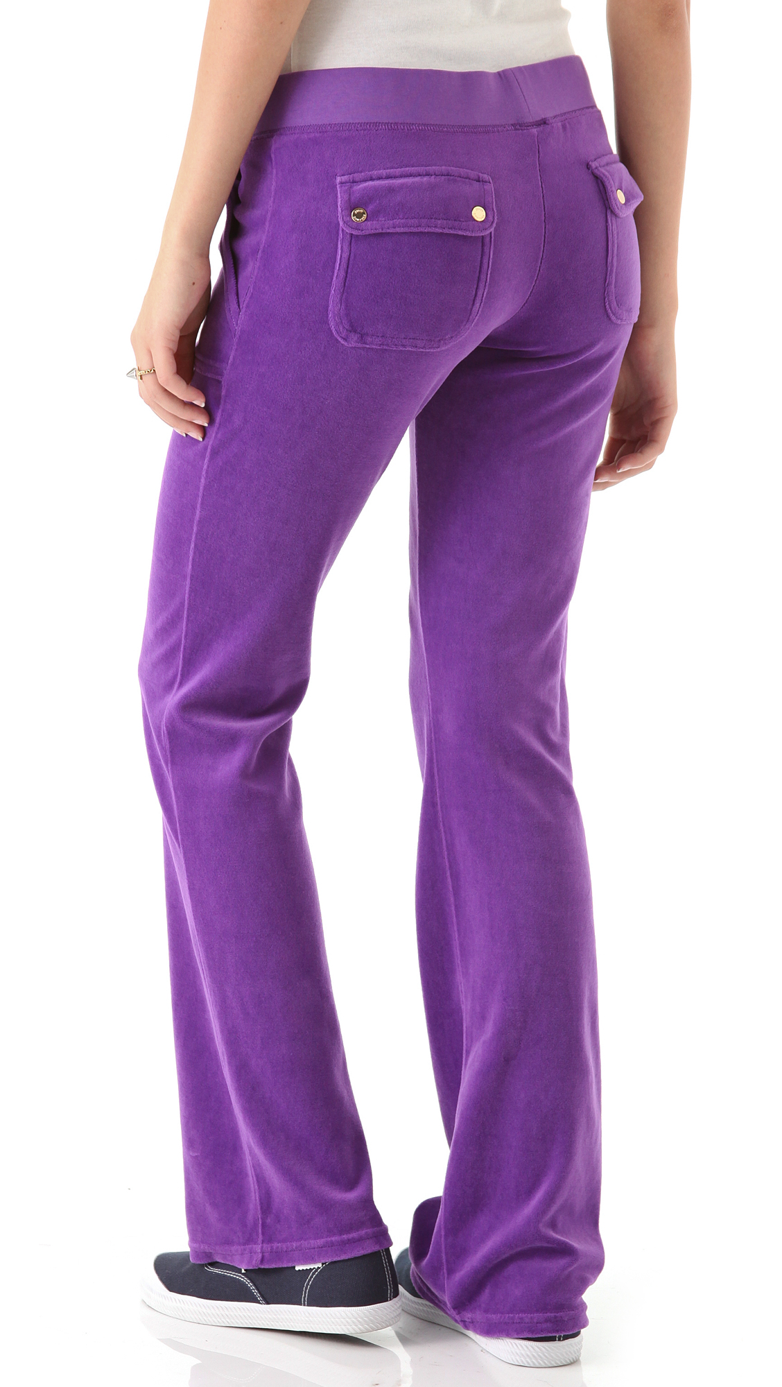 Lyst - Juicy Couture Velour Snap Pocket Pants in Purple