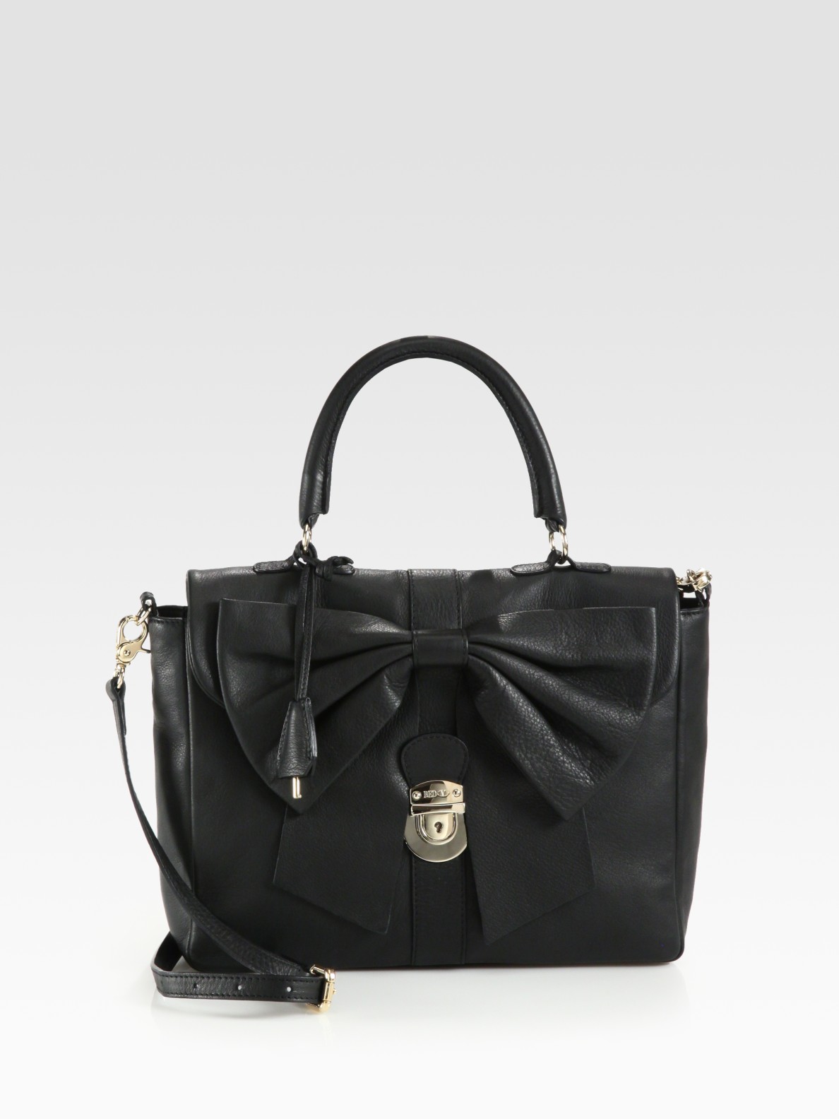 Red valentino Bow Top Handle Bag in Black Lyst