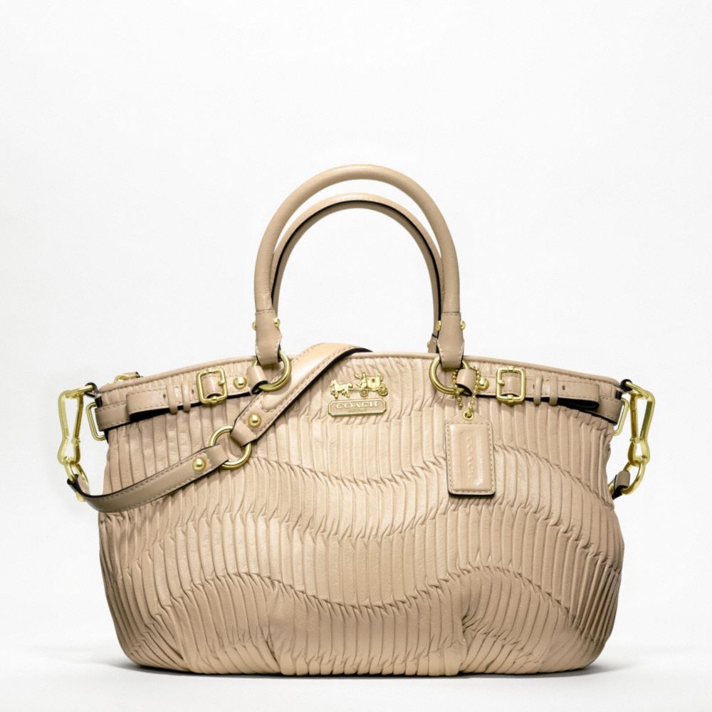 COACH Madison Gathered Leather Sophia Satchel in Natural Lyst