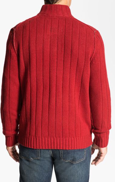 Tommy Bahama Outer Banks Mock Neck Cable Knit Sweater in Red for Men | Lyst