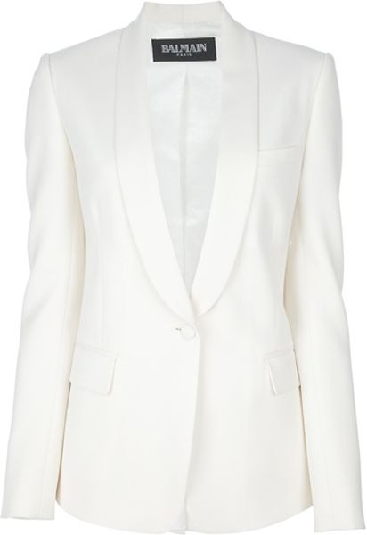 Balmain Tuxedo Jacket in White | Lyst
