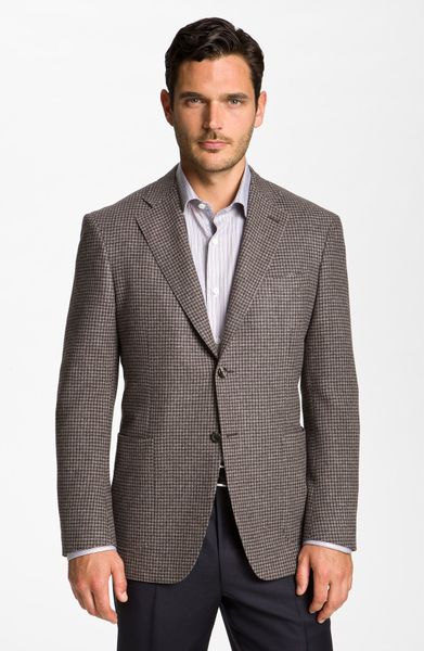 Canali Wool Sportcoat in Gray for Men (brown/ grey houndstooth) | Lyst