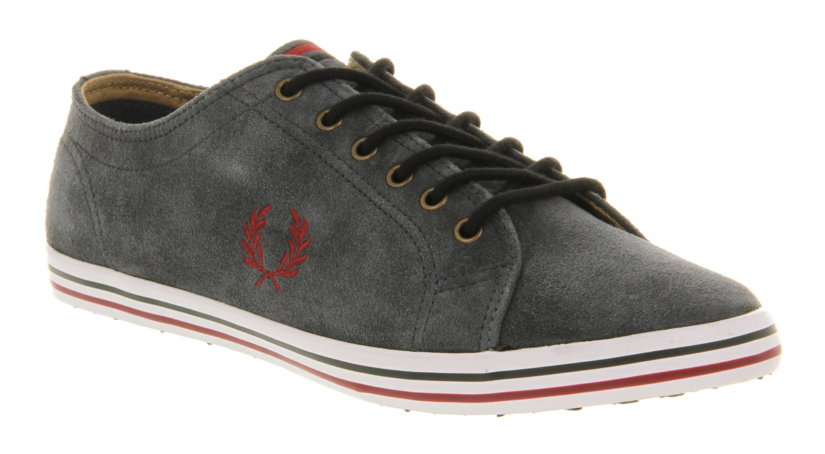 Fred Perry Kingston Suede Charcoal Port in Gray for Men - Lyst