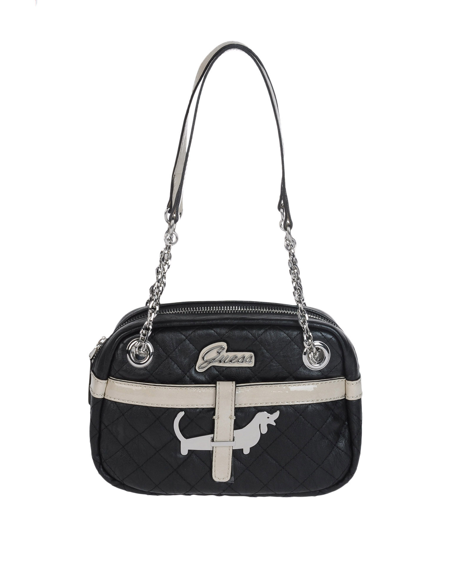 Guess Small Leather Bag in Black (noir) | Lyst