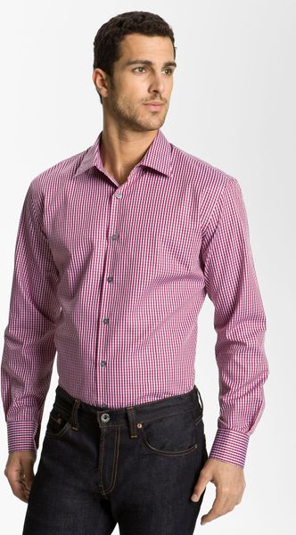 Paul Smith Gingham Dress Shirt in Red for Men | Lyst