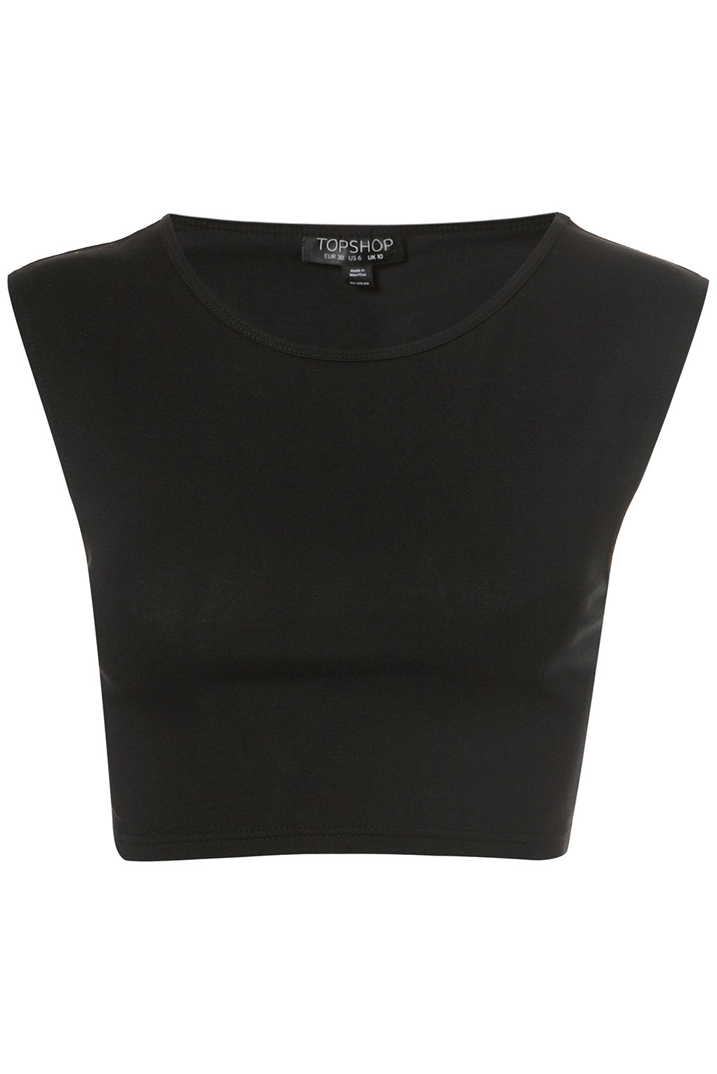 TOPSHOP Basic Short Sleeve Crop Top in Washed Black (Black) - Lyst