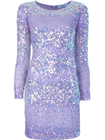 Blumarine Sparkly Striped Dress in Silver (purple) | Lyst