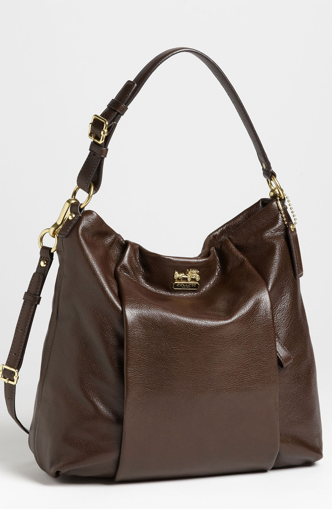 Coach New Madison Isabelle Leather Shoulder Bag in Brown (mahogany) | Lyst