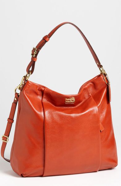 Coach New Madison Isabelle Leather Shoulder Bag in Red (persimmon) | Lyst