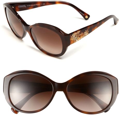 Coach Flower Temple Sunglasses in Brown (tortoise/ brown gradient) | Lyst