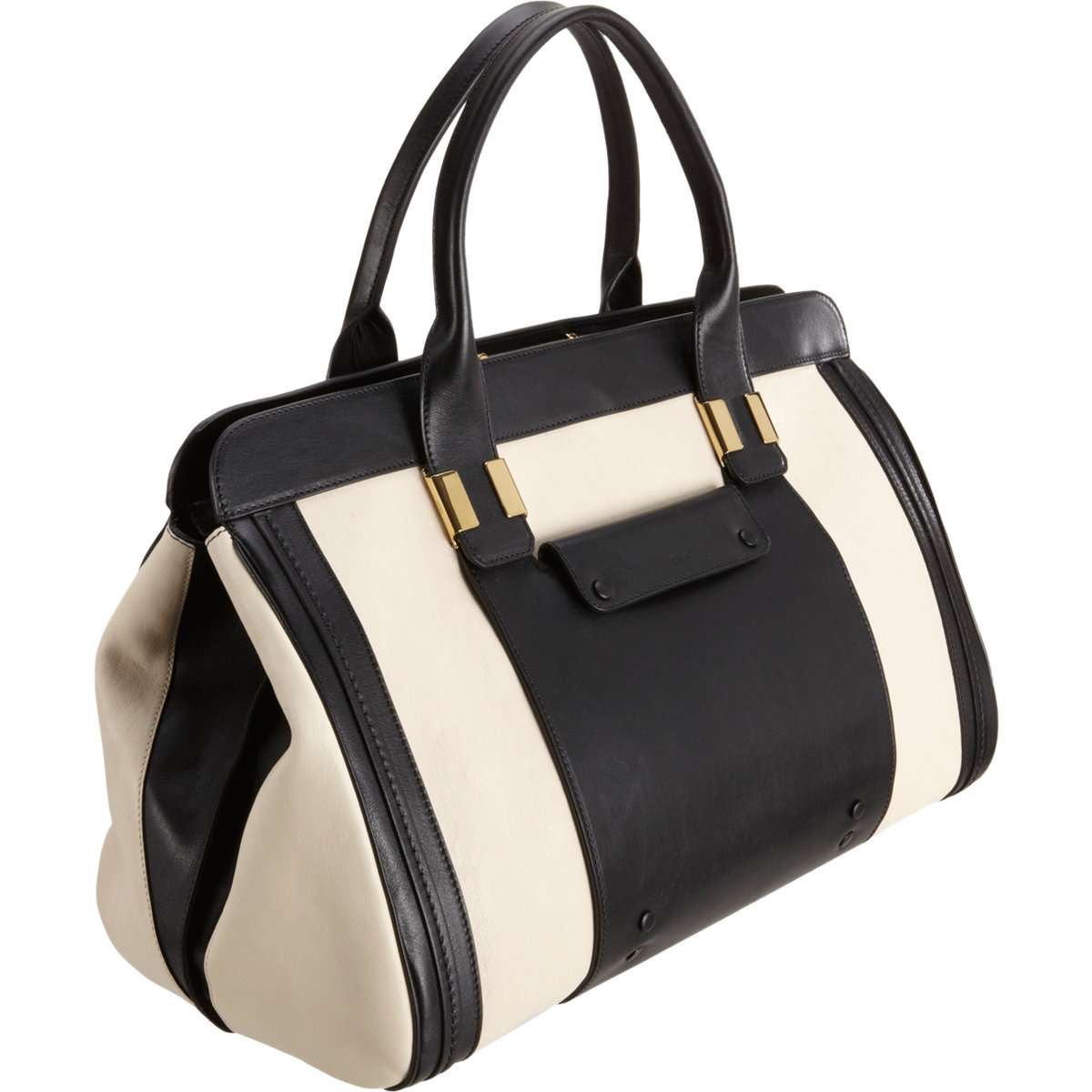 where to buy chloe bags - Chlo Colorblock Large Alice Satchel in Black (gold) | Lyst