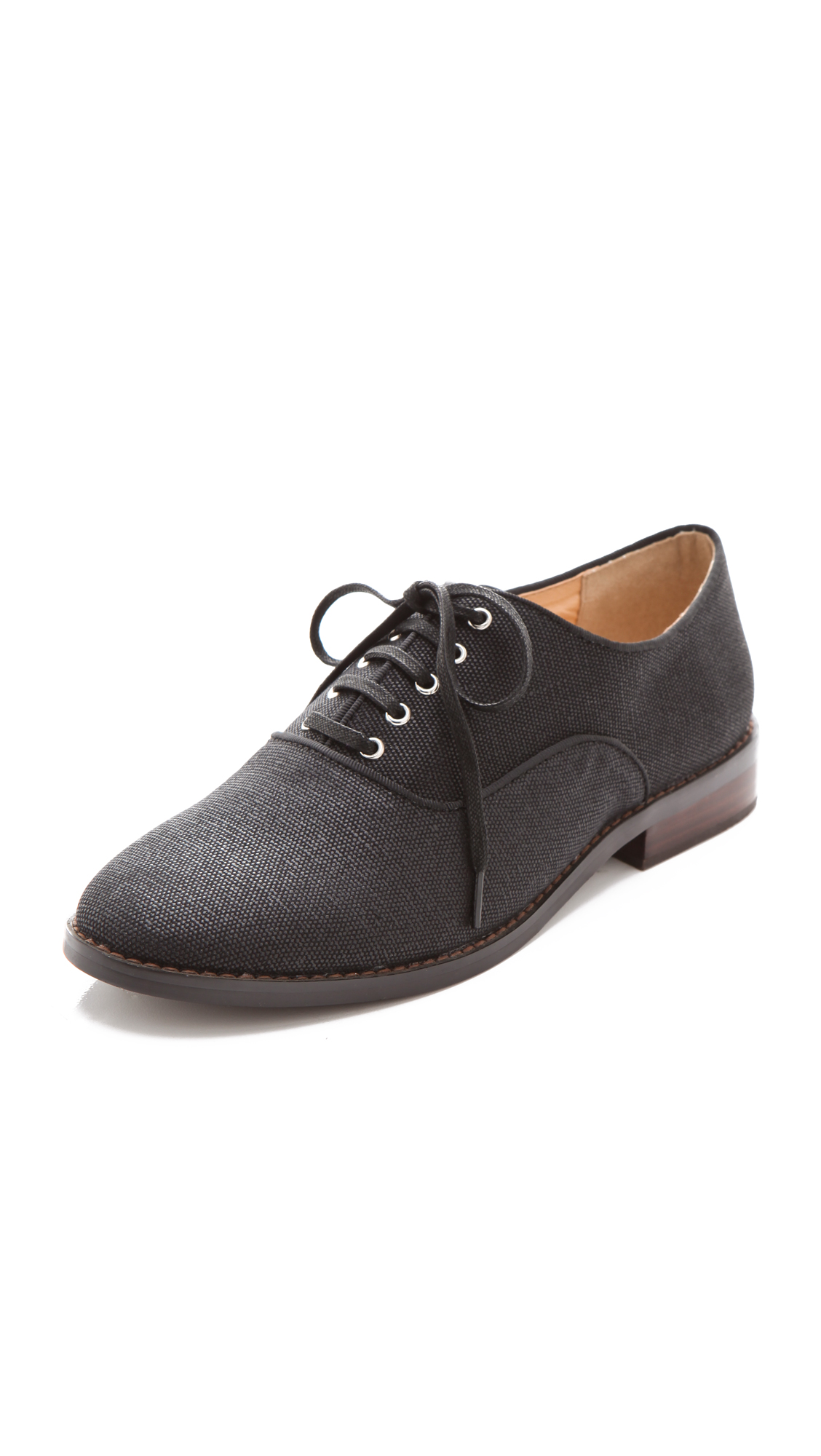 black canvas oxfords