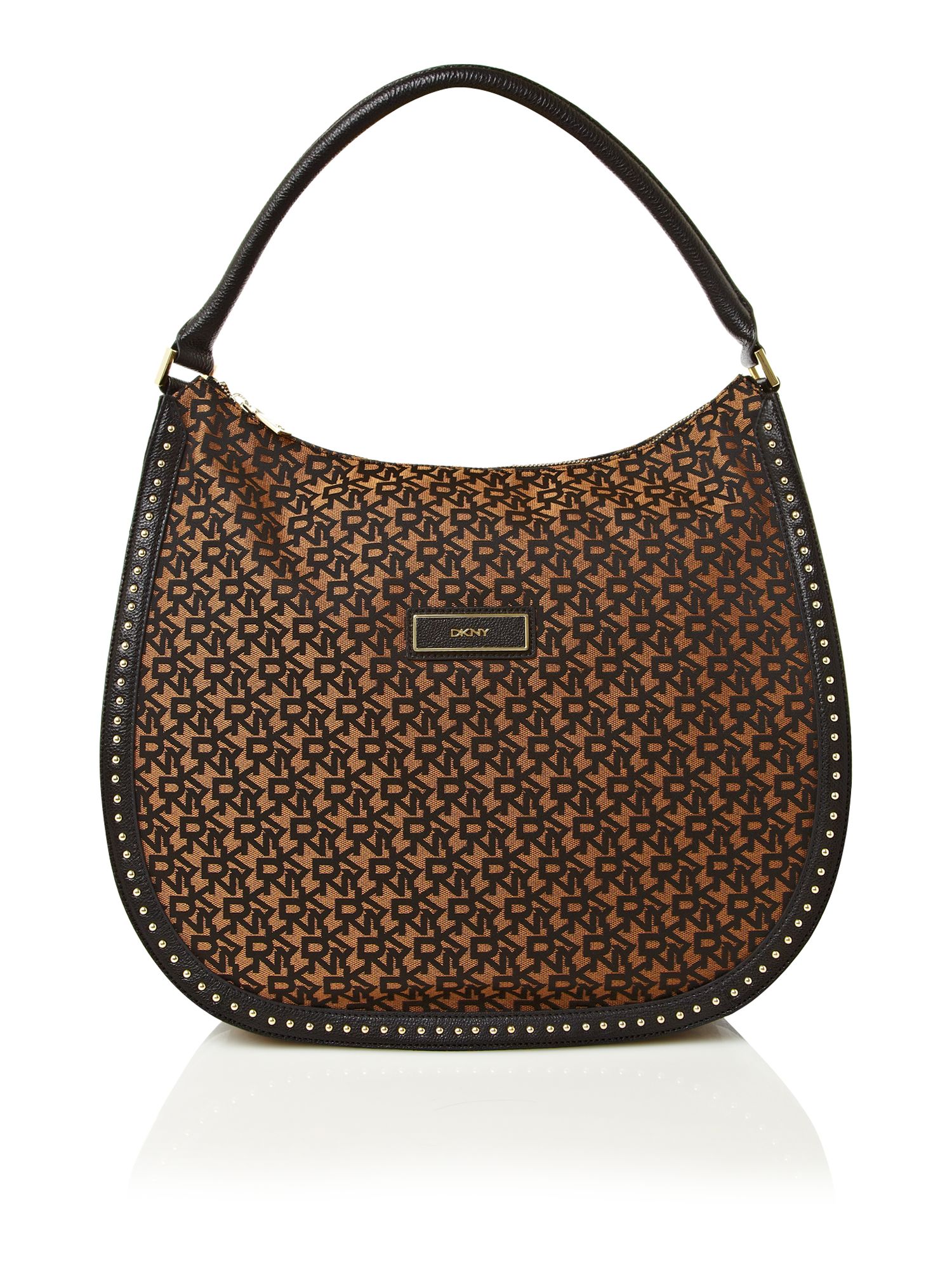 Dkny Gansvoort Studded Large Hobo Bag in Brown Lyst