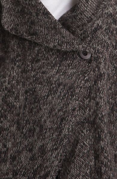 Hinge Shawl Collar Cardigan in Gray (black/ grey) | Lyst