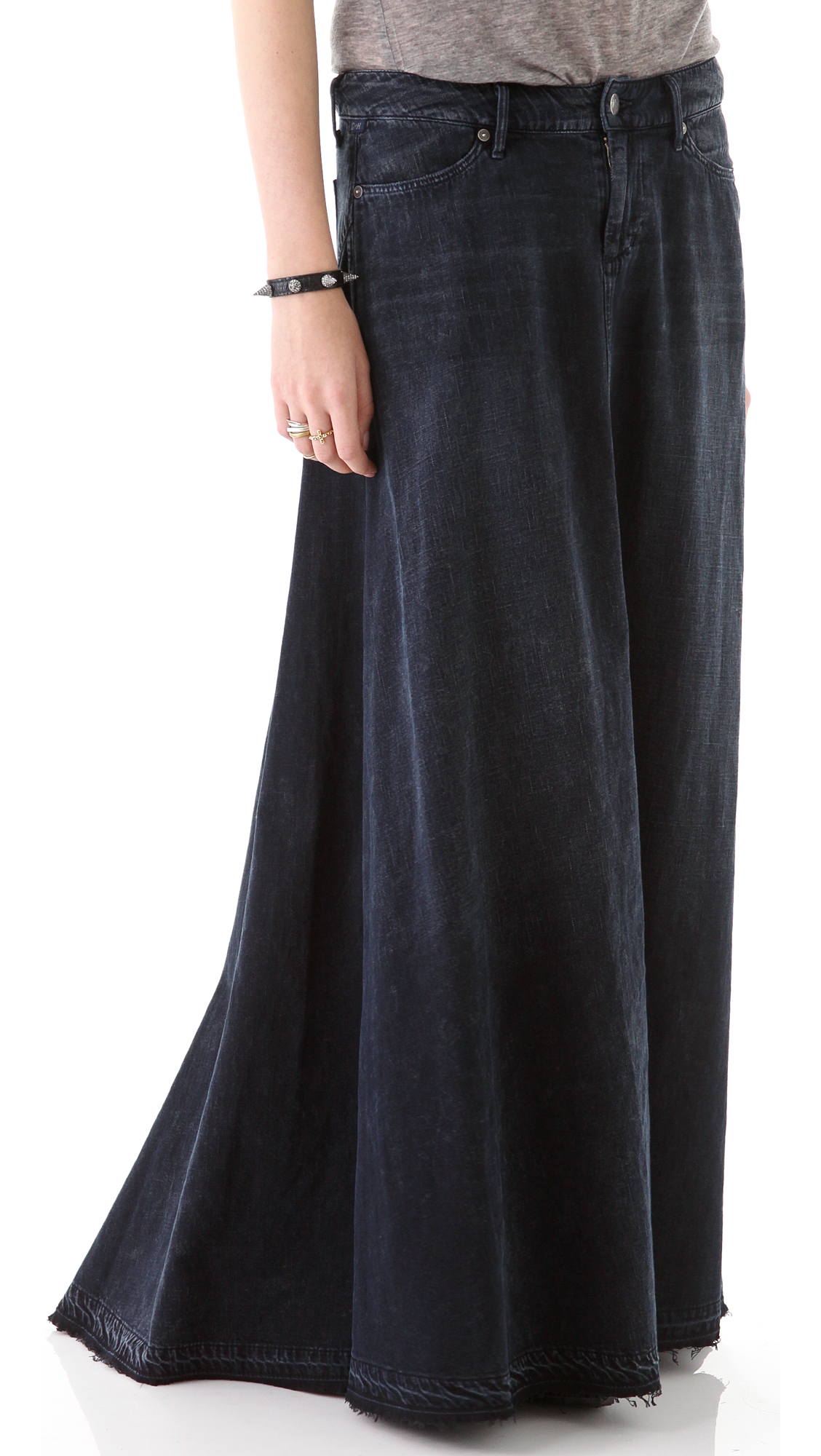Citizens of Humanity Anja Maxi Skirt in Black - Lyst